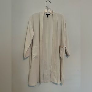 Eileen Fisher lightweight topcoat in off-white. Size Petite